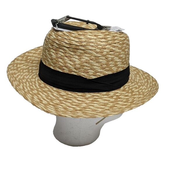 Panama Hat 3-inch Brim Wide Pleated Hatband Black Sweatband with Clip **NEW** - Picture 3 of 10